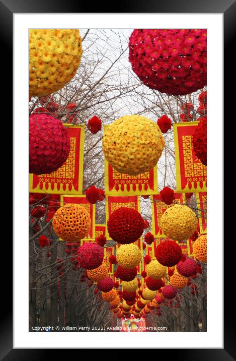 Chinese Lunar New Year Decorations Beijing China Framed Mounted Print by William Perry