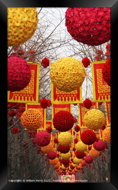 Chinese Lunar New Year Decorations Beijing China Framed Print by William Perry