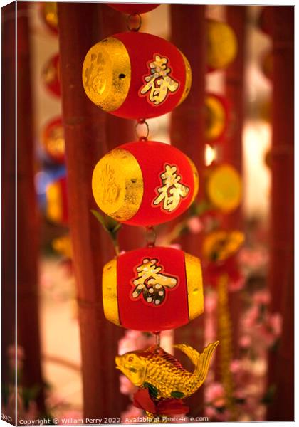Chinese New Year Decorations Beijing China Canvas Print by William Perry