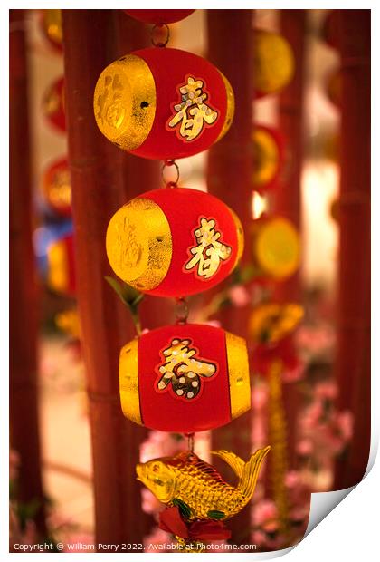 Chinese New Year Decorations Beijing China Print by William Perry