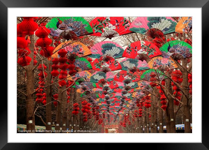 Paper Fans Chinese Lunar New Year Decorations Beijing China Framed Mounted Print by William Perry