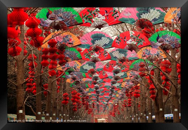 Paper Fans Chinese Lunar New Year Decorations Beijing China Framed Print by William Perry