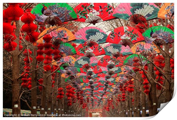 Paper Fans Chinese Lunar New Year Decorations Beijing China Print by William Perry