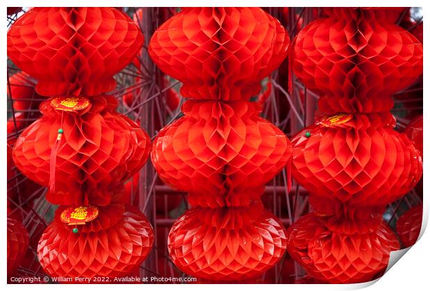 Red Lanterns Chinese Lunar New Year Ditan Park Beijing China Print by William Perry