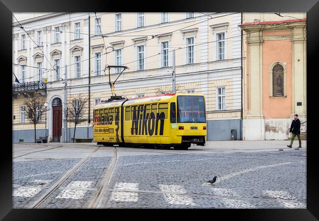 Nikon advertising on a tram Framed Print by Jason Wells