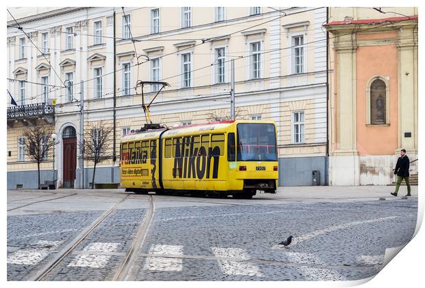 Nikon advertising on a tram Print by Jason Wells