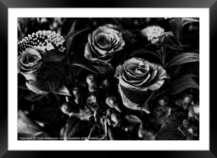 flower bouquest of dark black art flowers Framed Mounted Print by Chris Willemsen