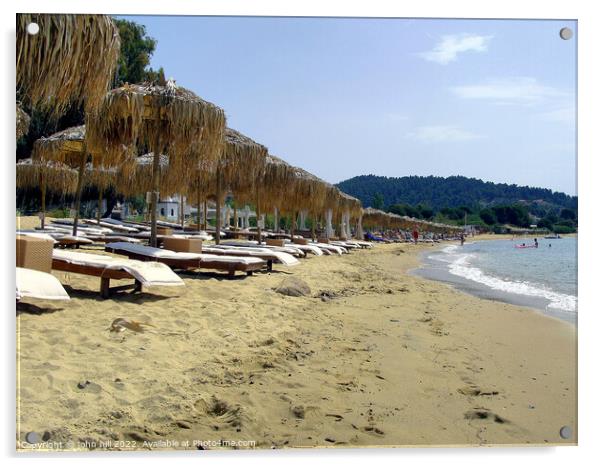 Ag Paraskevi beach, Skiathos, Greece. Acrylic by john hill