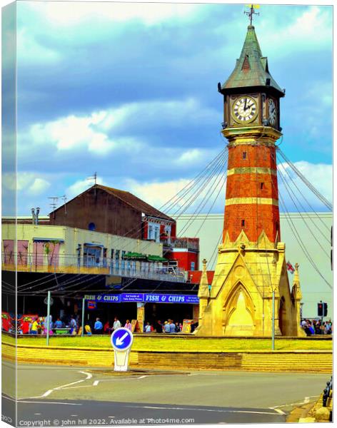 Clock tower, Skegness, Lincolnshire. (portrait) Canvas Print by john hill
