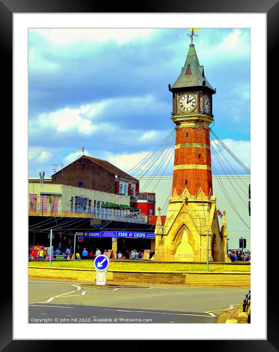 Clock tower, Skegness, Lincolnshire. (portrait) Framed Mounted Print by john hill