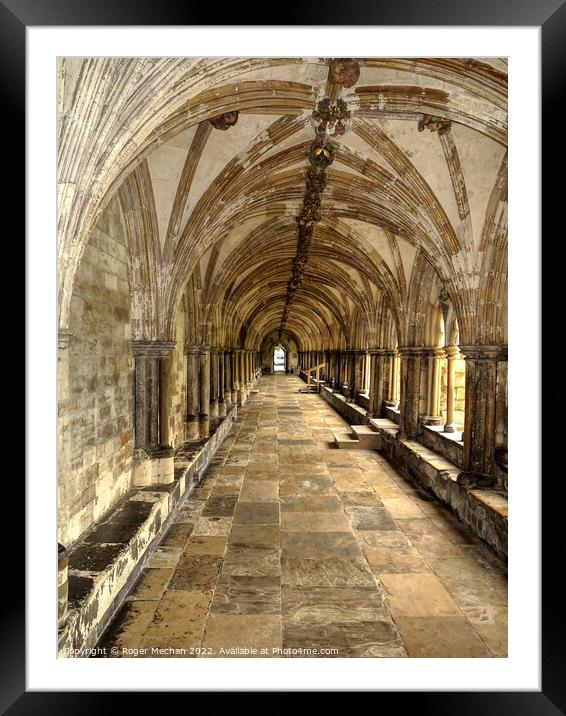 Norwich Cathedral Cloisters: A Timeless Sanctuary Framed Mounted Print by Roger Mechan
