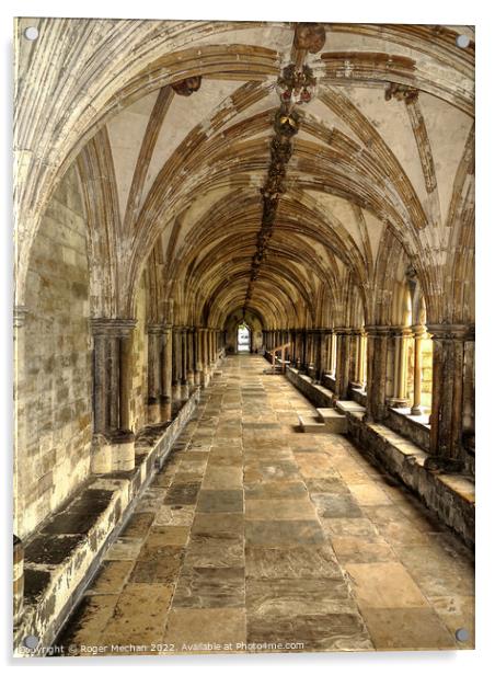 Norwich Cathedral Cloisters: A Timeless Sanctuary Acrylic by Roger Mechan