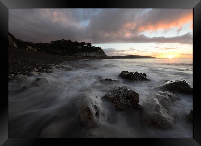 Ghostly Boulders at Beer Framed Print by David Neighbour