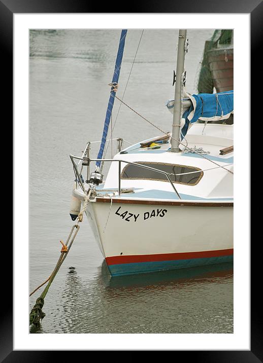 'Lazy Days' at Brixham Framed Mounted Print by graham young