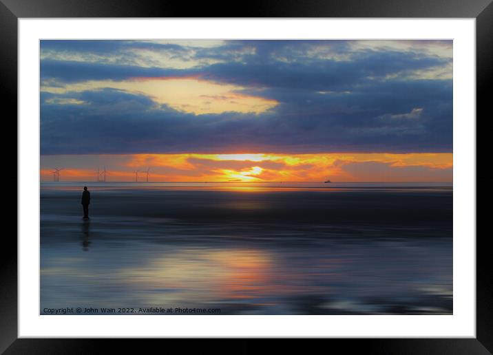 Another Place at Sunset Framed Mounted Print by John Wain