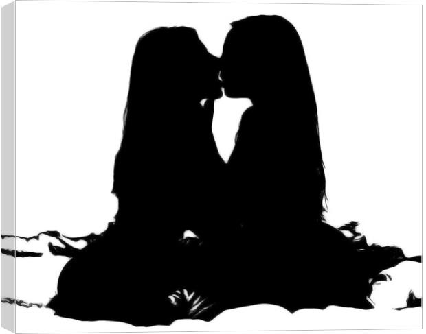 Lovers in Silhouette Canvas Print by Amy Rogers