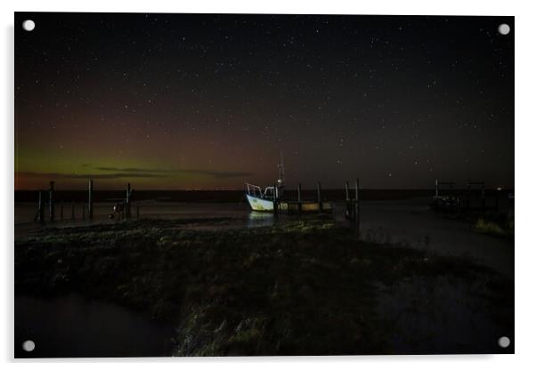 The Northern lights pay a visit to Thornham  Acrylic by Gary Pearson