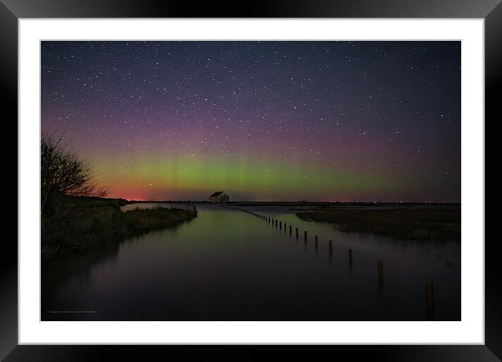 The Northern lights pay a visit to Thornham  Framed Mounted Print by Gary Pearson