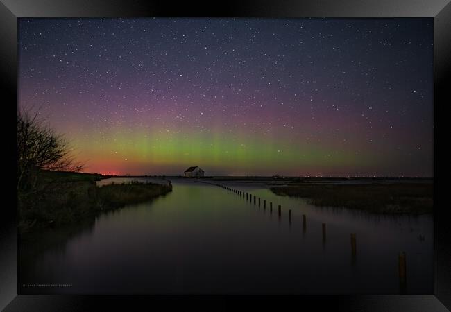 The Northern lights pay a visit to Thornham  Framed Print by Gary Pearson