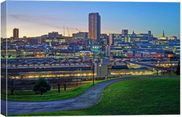 Sheffield, South Yorkshire at Dusk Canvas Print by Darren Galpin