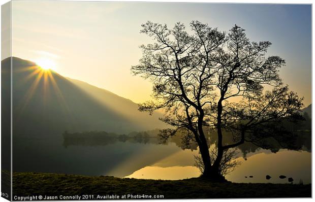 Golden Light At Ullswater Canvas Print by Jason Connolly