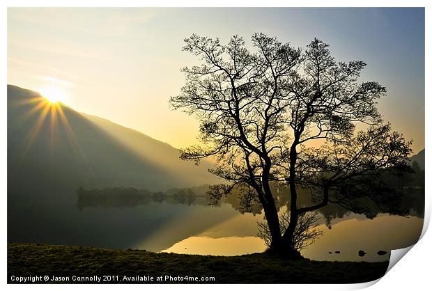 Golden Light At Ullswater Print by Jason Connolly