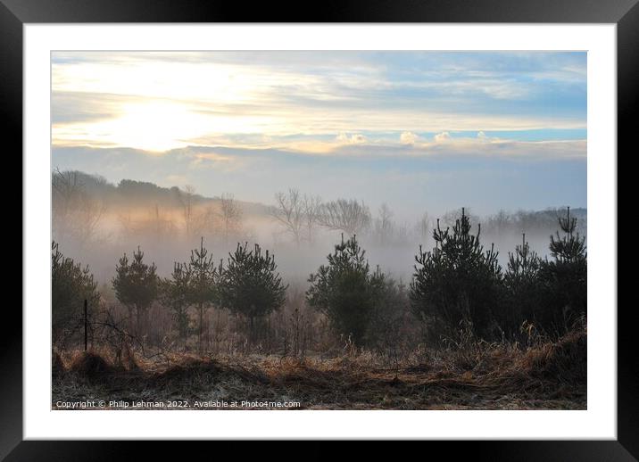 Misty Morning Sunrise 2 Framed Mounted Print by Philip Lehman