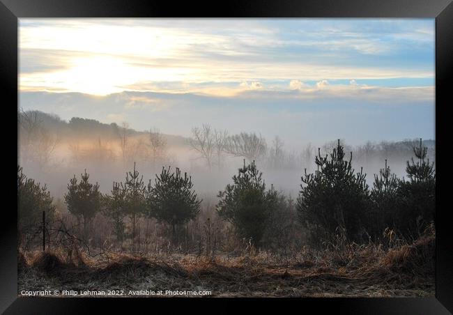 Misty Morning Sunrise 2 Framed Print by Philip Lehman