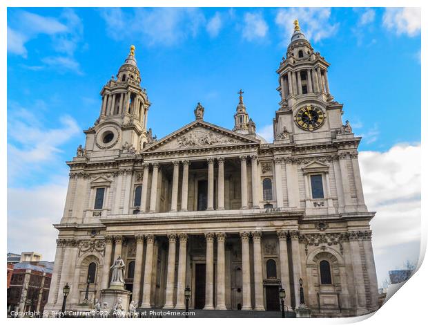 Majestic St Pauls Cathedral Print by Beryl Curran