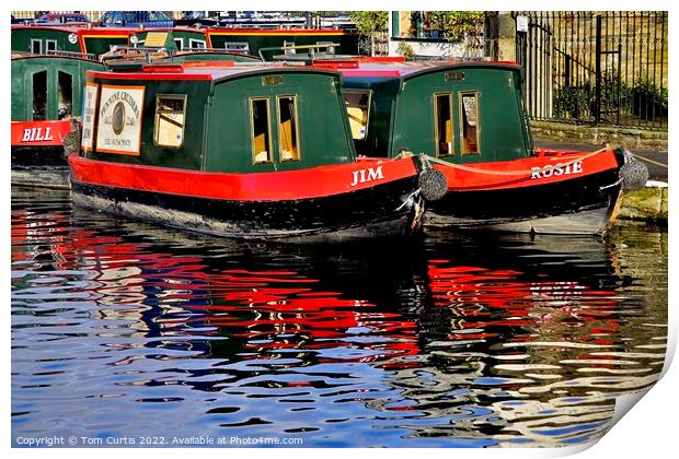 Canal Boats Rosie and Jim Print by Tom Curtis
