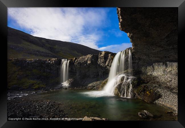 Skutafoss waterfall in southeast Iceland Framed Print by Paulo Rocha