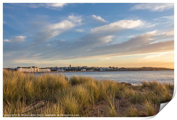 Golden Sunrise at Exmouth Seafront Print by Bruce Little