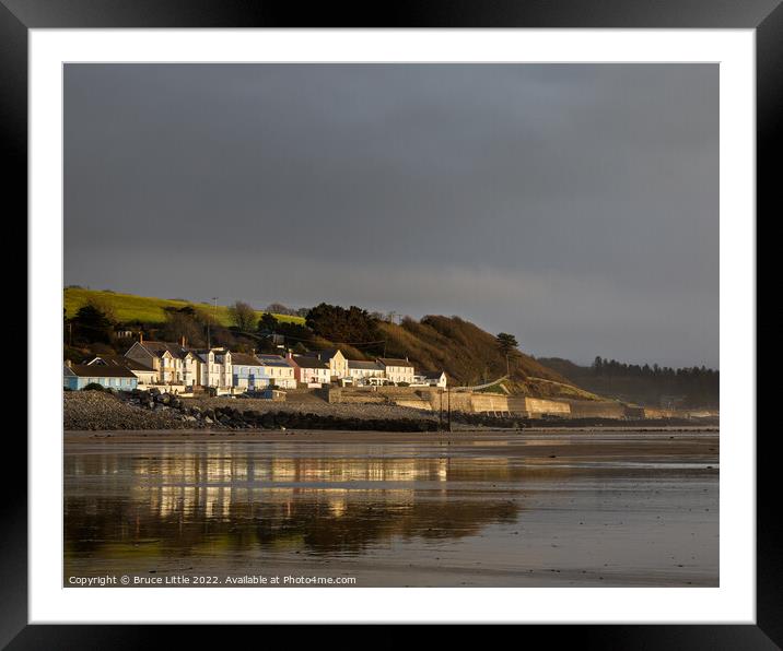 Golden Reflections at Dramatic Amroth Dawn Framed Mounted Print by Bruce Little