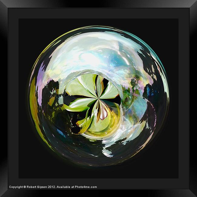 Spherical Paperweight Waterworld Framed Print by Robert Gipson