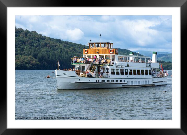 MV Teal on Windermere Framed Mounted Print by Keith Douglas