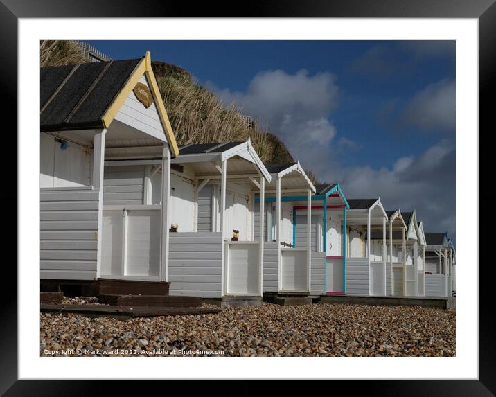 Beachhuts of Bexhill. Framed Mounted Print by Mark Ward