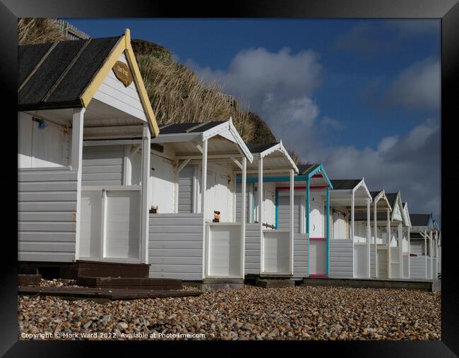 Beachhuts of Bexhill. Framed Print by Mark Ward