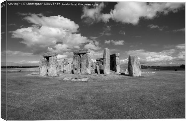 Stonehenge in monochrome Canvas Print by Christopher Keeley
