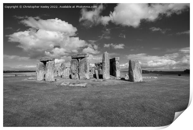 Stonehenge in monochrome Print by Christopher Keeley
