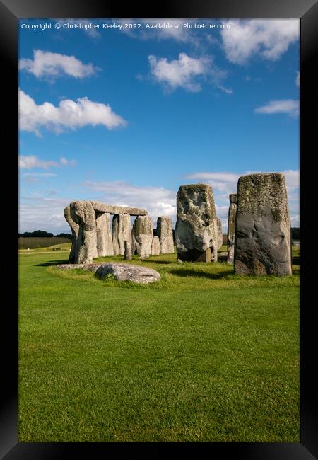 Stonehenge ancient standing stones Framed Print by Christopher Keeley