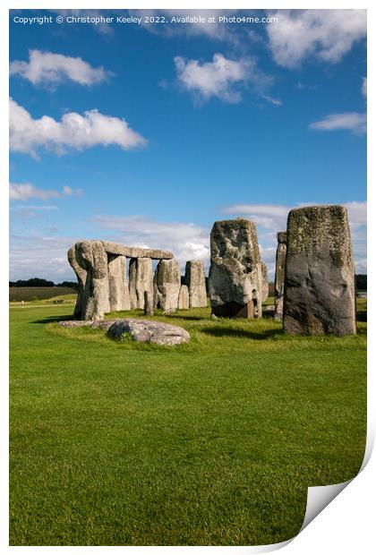 Stonehenge ancient standing stones Print by Christopher Keeley