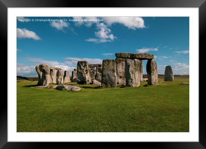 A sunny day at Stonehenge Framed Mounted Print by Christopher Keeley