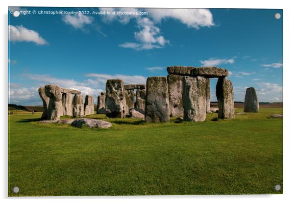 A sunny day at Stonehenge Acrylic by Christopher Keeley