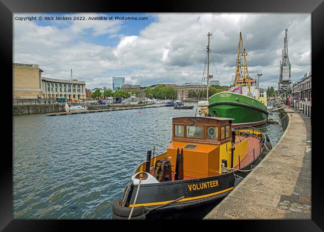 Bristol Floating Harbour and Moored Boats Framed Print by Nick Jenkins