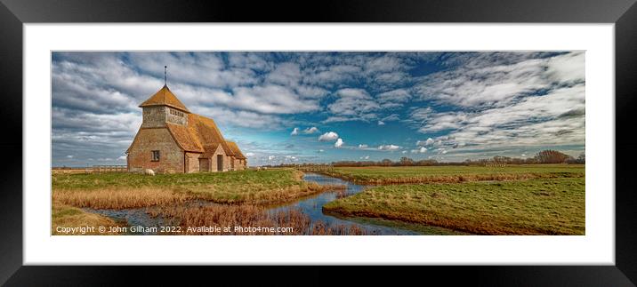 Church in the Marshes Framed Mounted Print by John Gilham