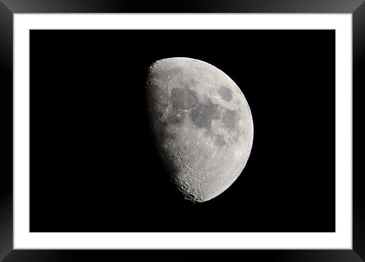 Earth`s moon Framed Mounted Print by Allan Durward Photography