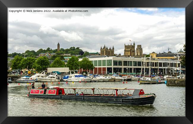 Bristol Floating Harbour and Narrowboat Framed Print by Nick Jenkins