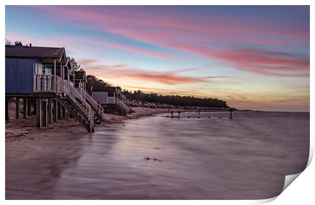 Sunset and high tide - Wells-next-the-Sea Print by Gary Pearson