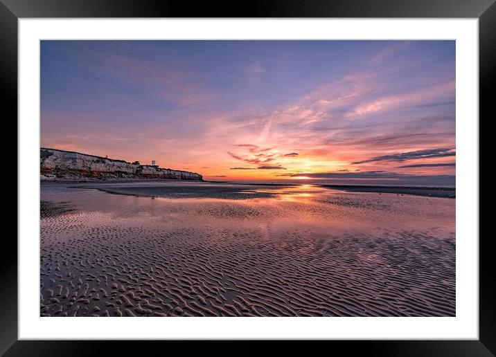 Sunset over beautiful Old Hunstanton beach Framed Mounted Print by Gary Pearson