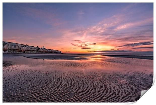 Sunset over beautiful Old Hunstanton beach Print by Gary Pearson